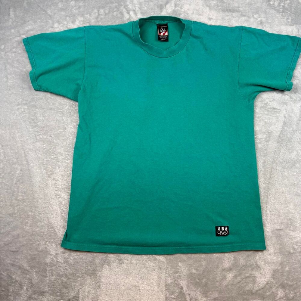 Jcpenney Men's Green and Blue T-shirt